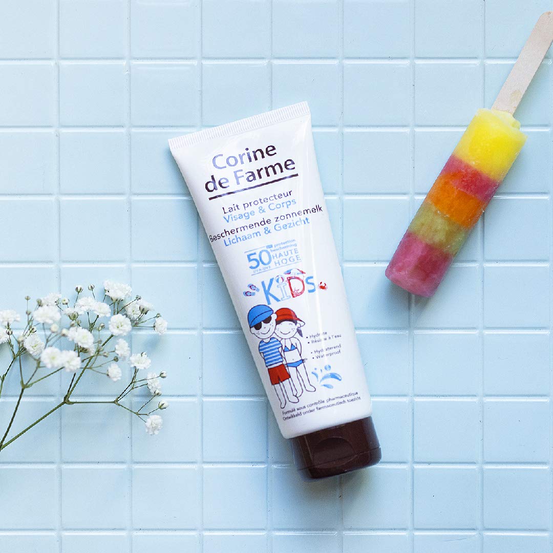 Corine de Farme SPF50 Kids Protective Face & Body Lotion - Gentle Moisturizing Sunscreen for Babies & Children - Perfect for Outdoor Play, Beach Days & Daily Sun Protection
