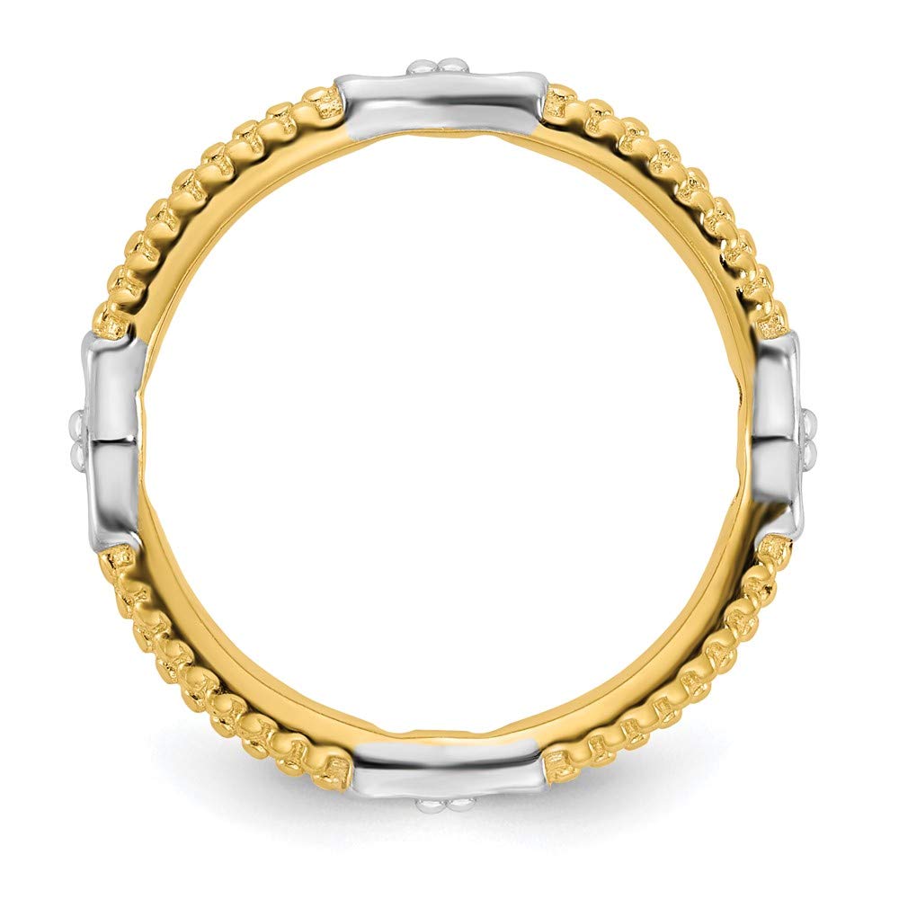 The Black Bow 2mm Sterling Silver & 14k Yellow Gold Plated Stackable Band - Perfect for Everyday Wear, Gift Giving, and Layering Jewelry