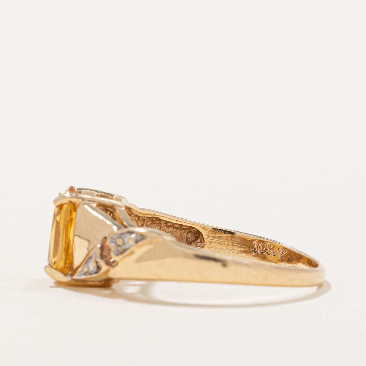 Natural Citrine & Diamond Ring | 0.60ct Citrine & 0.04ctw Diamond | Size 5.75 | Elegant Women's Jewelry for Engagement, Anniversary & Special Occasions