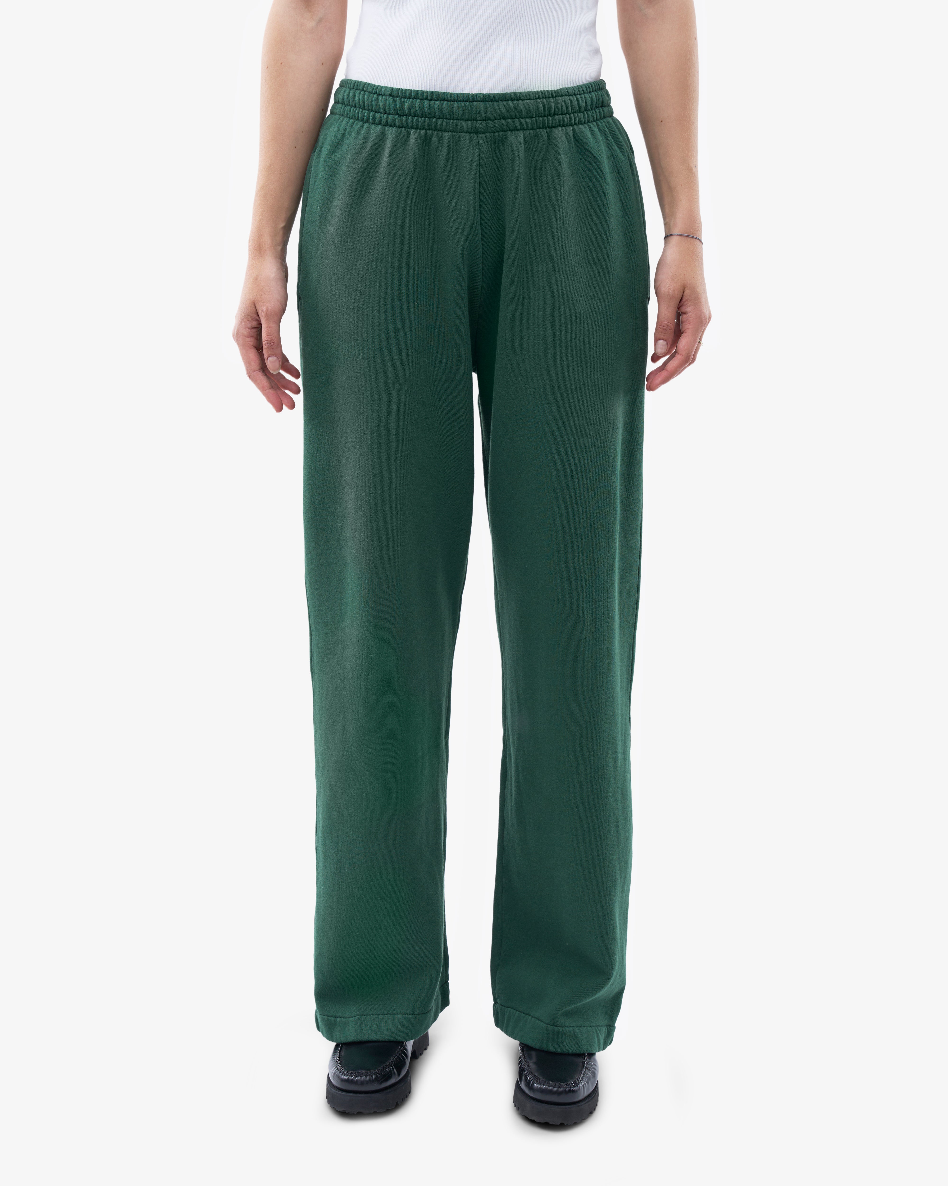 Organic Straight Leg Sweatpants for Women - Soft Emerald Green Joggers - Perfect for Yoga, Lounge & Casual Wear
