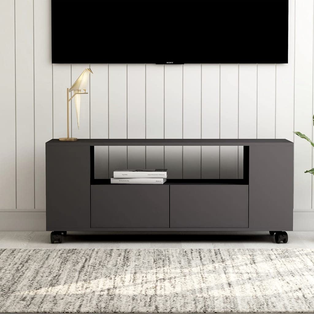 Modern Gray TV Stand Entertainment Center - 47.2