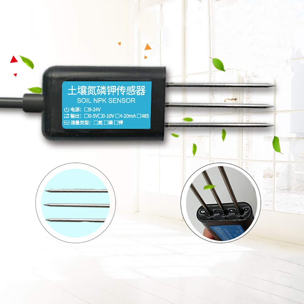 High-Precision NPK Soil Sensor with RS485 & IP68 - Digital Soil Tester for Agriculture, Greenhouse, and Hydroponics - Measure N/P/K Fertilizer Levels, Soil Fertility & Environmental Conditions (Perfect for Smart Farming, Precision Agriculture & Soil Analysis)