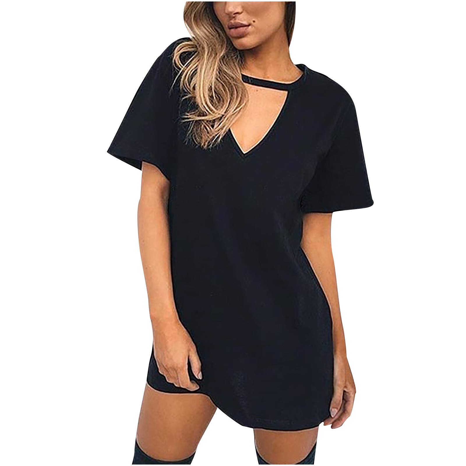 Xiloccer Women's Summer Short Sleeve Cocktail Dress - Sexy Loose Casual Sundress for Party, Beach & Date Night | Perfect Gift for Her 2021 Fashion Trends