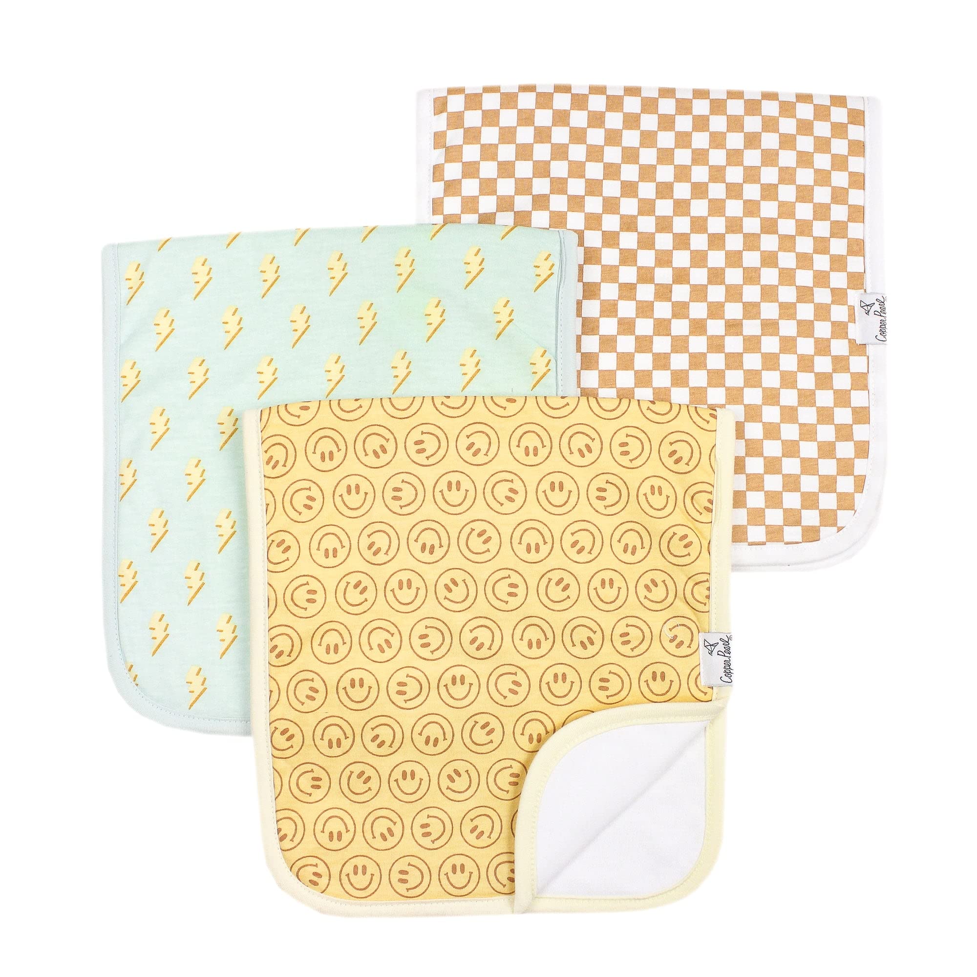 Premium Baby Burp Cloths 3-Pack - Ultra Soft Cotton Spit Up Rags for Newborns, 3-Layer Absorbent Design, Perfect Baby Shower Gift for Boys & Girls (21
