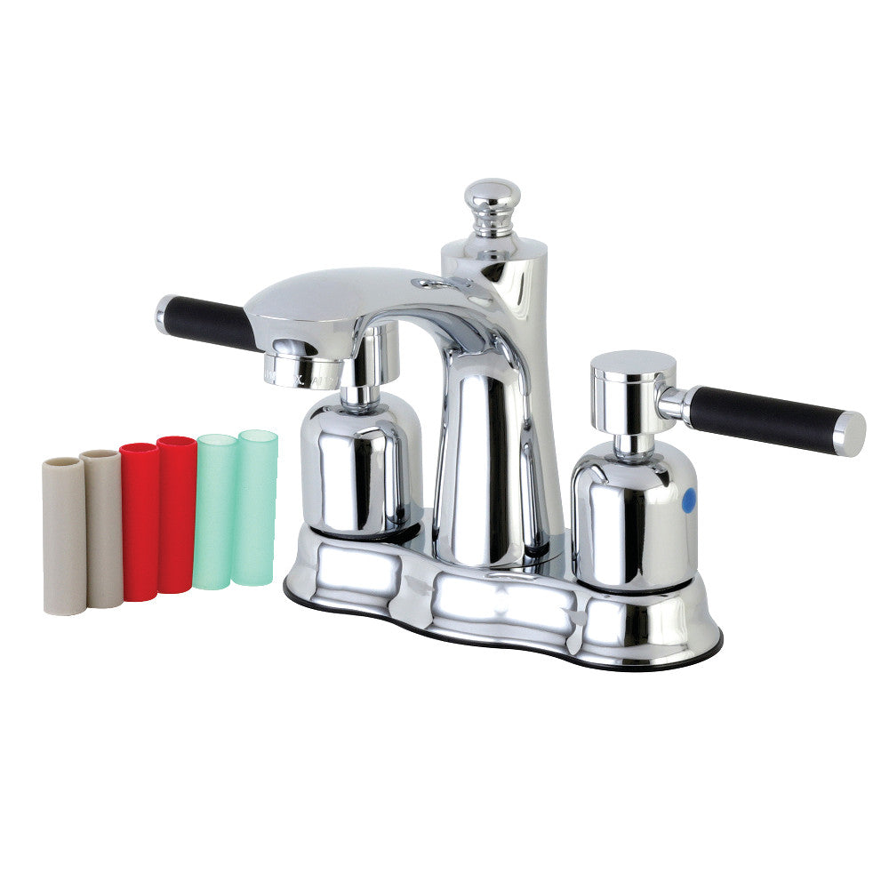 Kingston Brass FB7615DKL 4-Inch Centerset Bathroom Faucet - Chrome Finish, Single Handle, Water-Saving Design for Sink or Vanity | Perfect for Modern Bathroom & Powder Room Upgrades