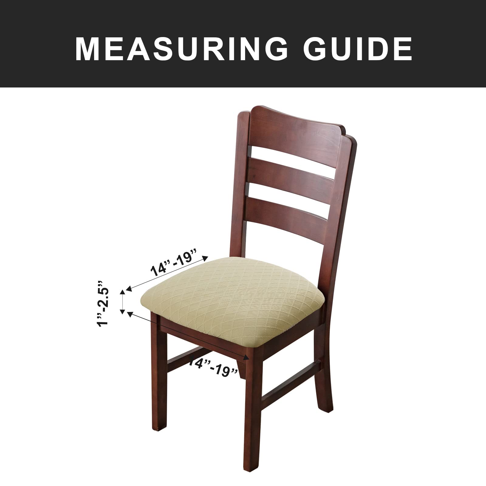 Waterproof Dining Chair Covers Set of 4 - Spill-Proof Beige Kitchen Seat Protectors for Home & Restaurant Use - Perfect for Families with Kids & Pets