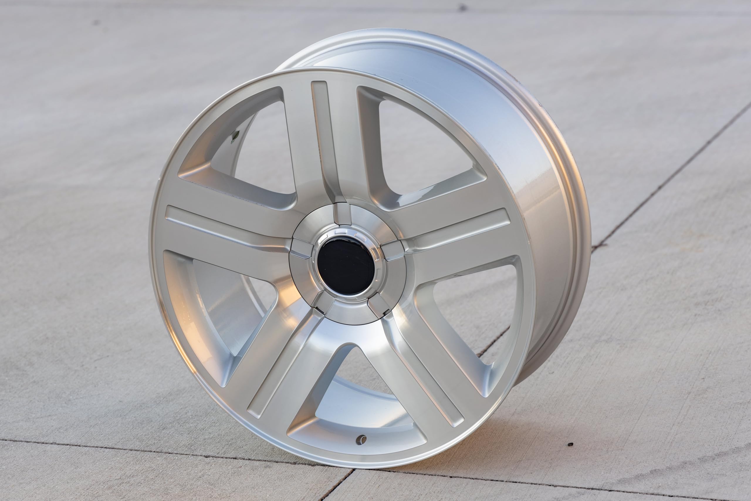 OE Wheels CV84 20 Inch Rims - 6x139.7 Bolt Pattern, 20x8.5 Gloss Silver Machined Wheels for Chevy Tahoe & Compatible Models - Perfect for Off-Roading, Street Performance & Custom Truck Upgrades