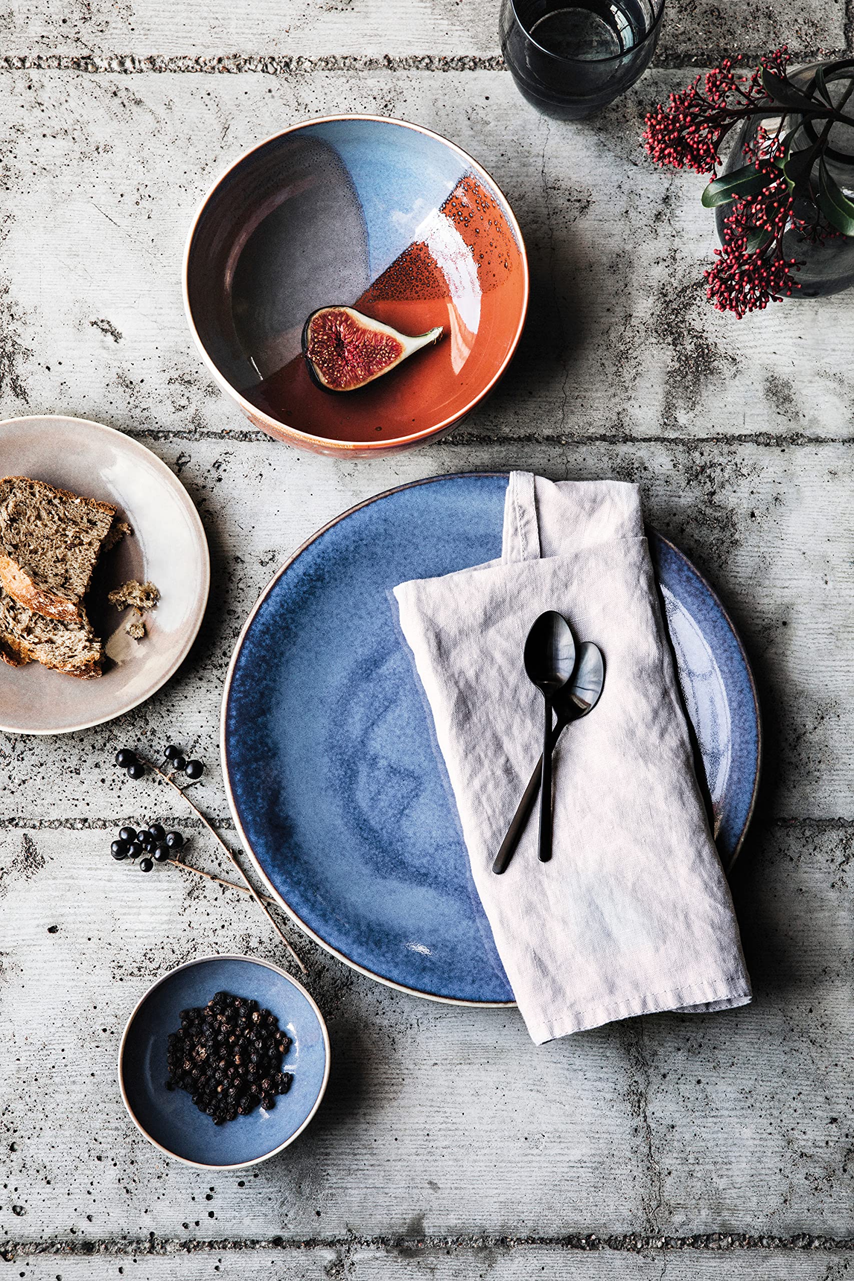 Porcelain Dessert Plate - Atlantic Blue, 4.57-Inch Flat Plate, Microwave & Dishwasher Safe - Perfect for Cakes, Pastries, and Party Serving