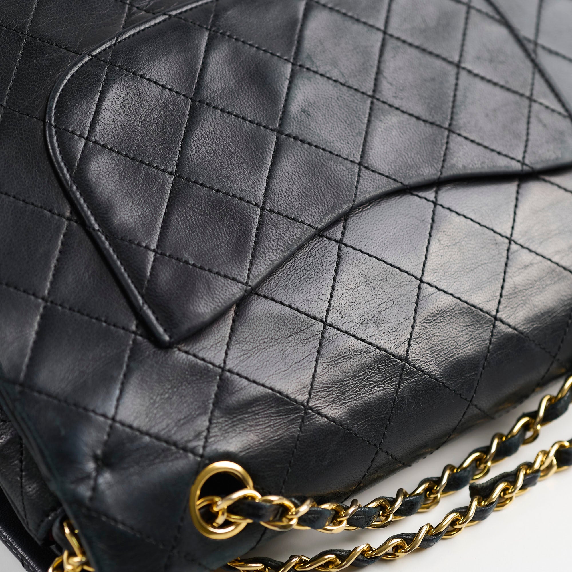Vintage Chanel Medium/Large Double Classic Flap Bag in Black - Perfect for Evening Events, Date Nights & Luxury Fashion Collectors