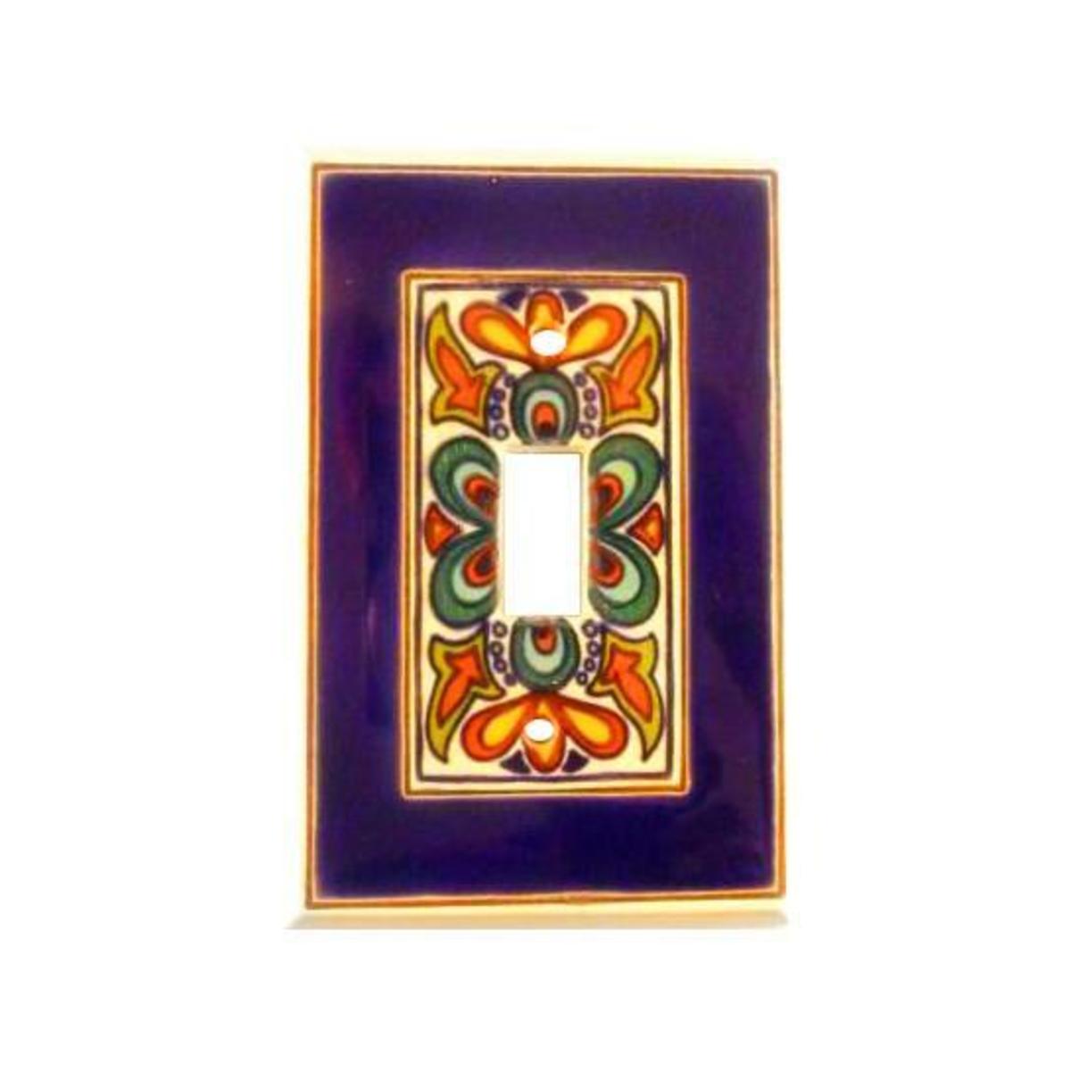Mediterranean Style Single Switch Plate Cover - All Fired Up Design #VT099 - Perfect for Kitchen, Bathroom & Home Decor Upgrade