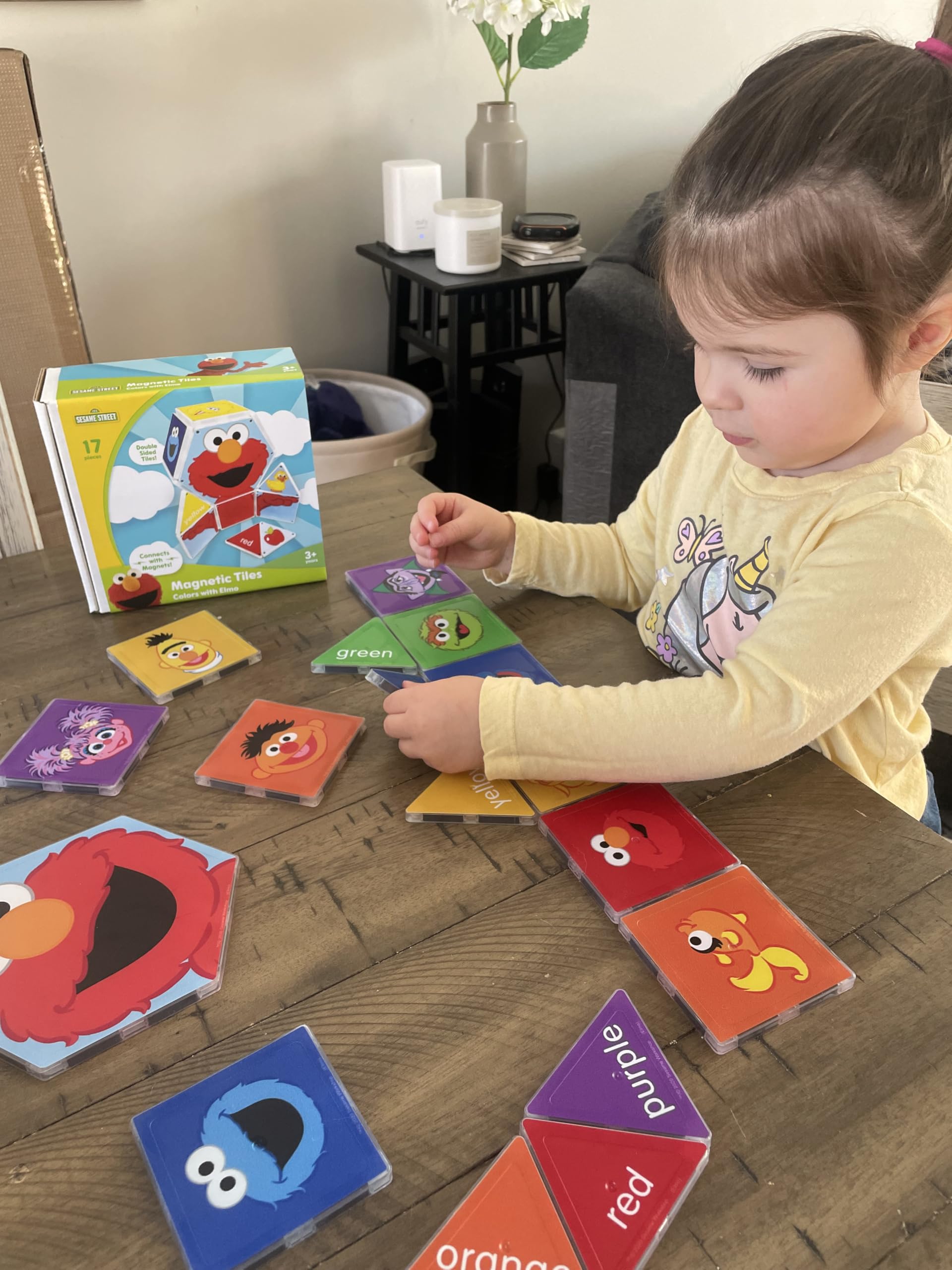 CreateOn Sesame Street Magnetic Building Blocks for Kids - 17-Piece Educational Toy Set with Elmo & Friends, STEM Learning Toys for Ages 3+ | Perfect for Preschool Playtime & Creative Development