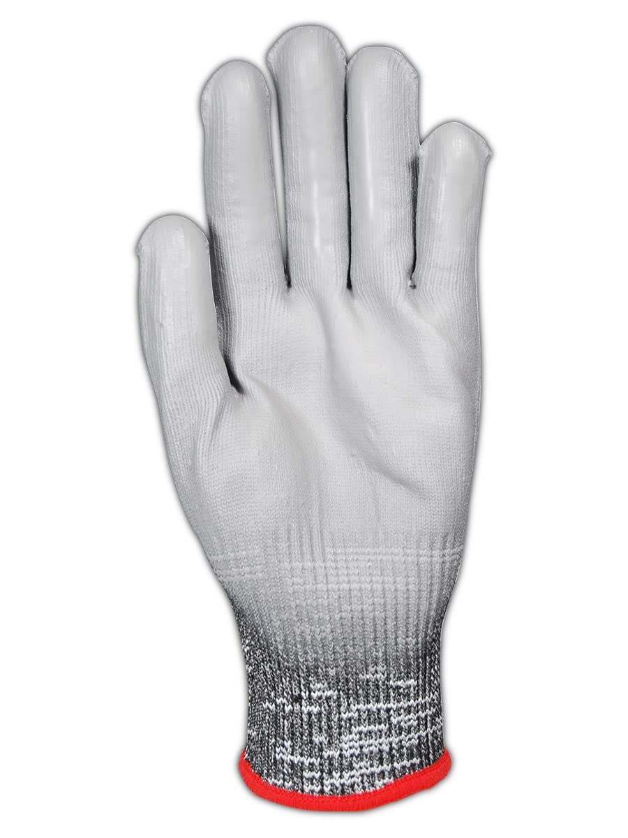 MAGID A6 Cut Resistant Work Gloves - 12 Pairs, Dry Grip Lightweight Polyurethane Coated, Size 5/XXS, Reusable 13-Gauge Hyperon Shell (GPD800) - Ideal for Construction, Warehouse, and Food Processing Safety Work