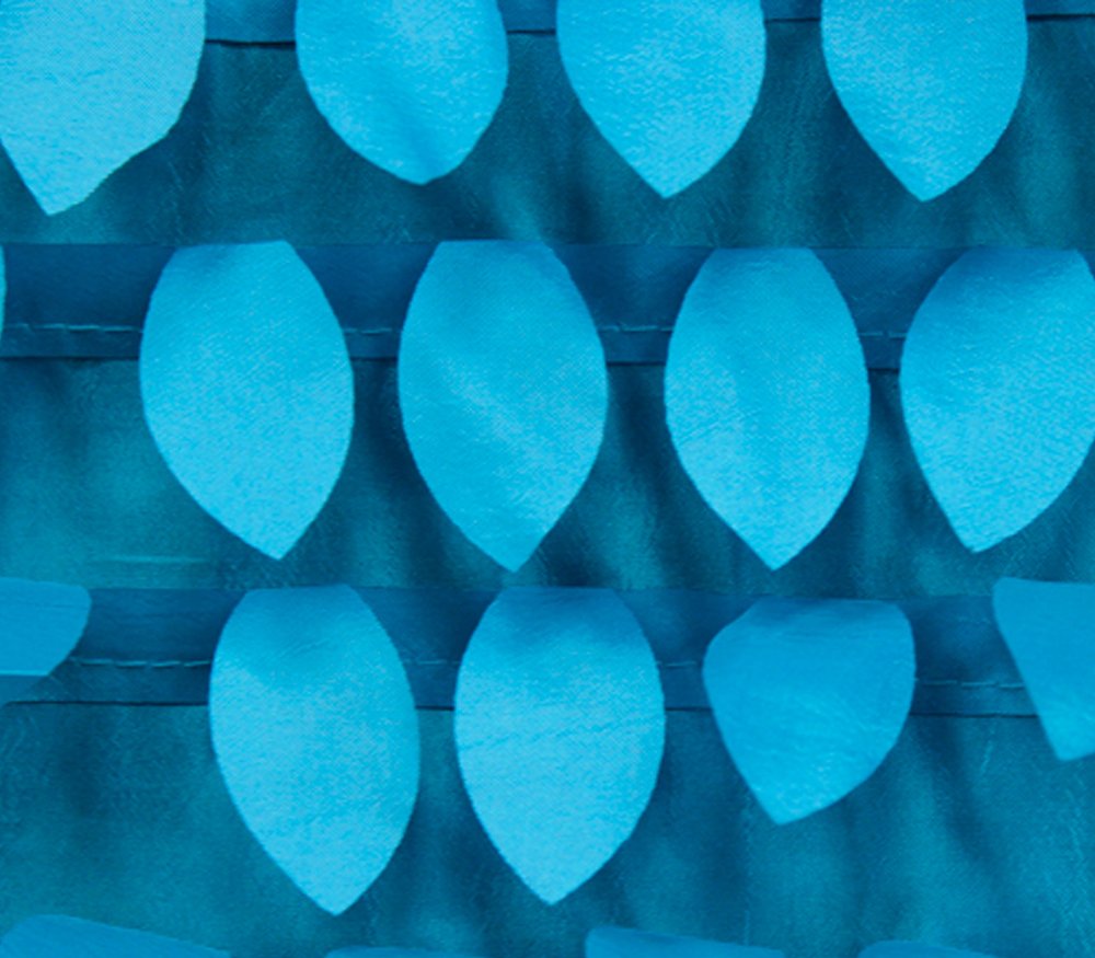 58-Inch Wide Turquoise Taffeta Fabric - Mini Mango Leaves Design - Sold by The Yard for DIY Crafts, Wedding Decorations & Home Sewing Projects