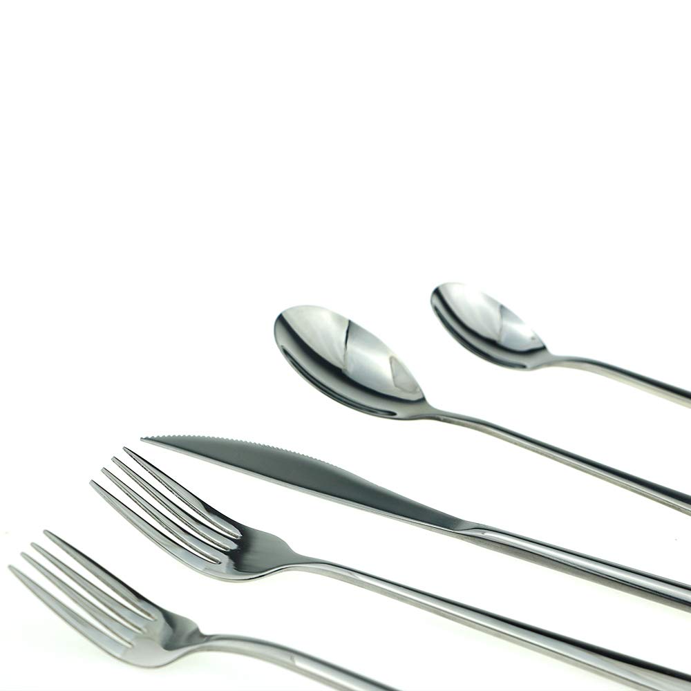 Premium JASHII Mirror Polished 20-Piece SUS304 Stainless Steel Flatware Set - Dinner Knives, Forks, Spoons & Salad Utensils for 4 People - Elegant Silverware Set for Fine Dining, Dinner Parties & Home Entertaining
