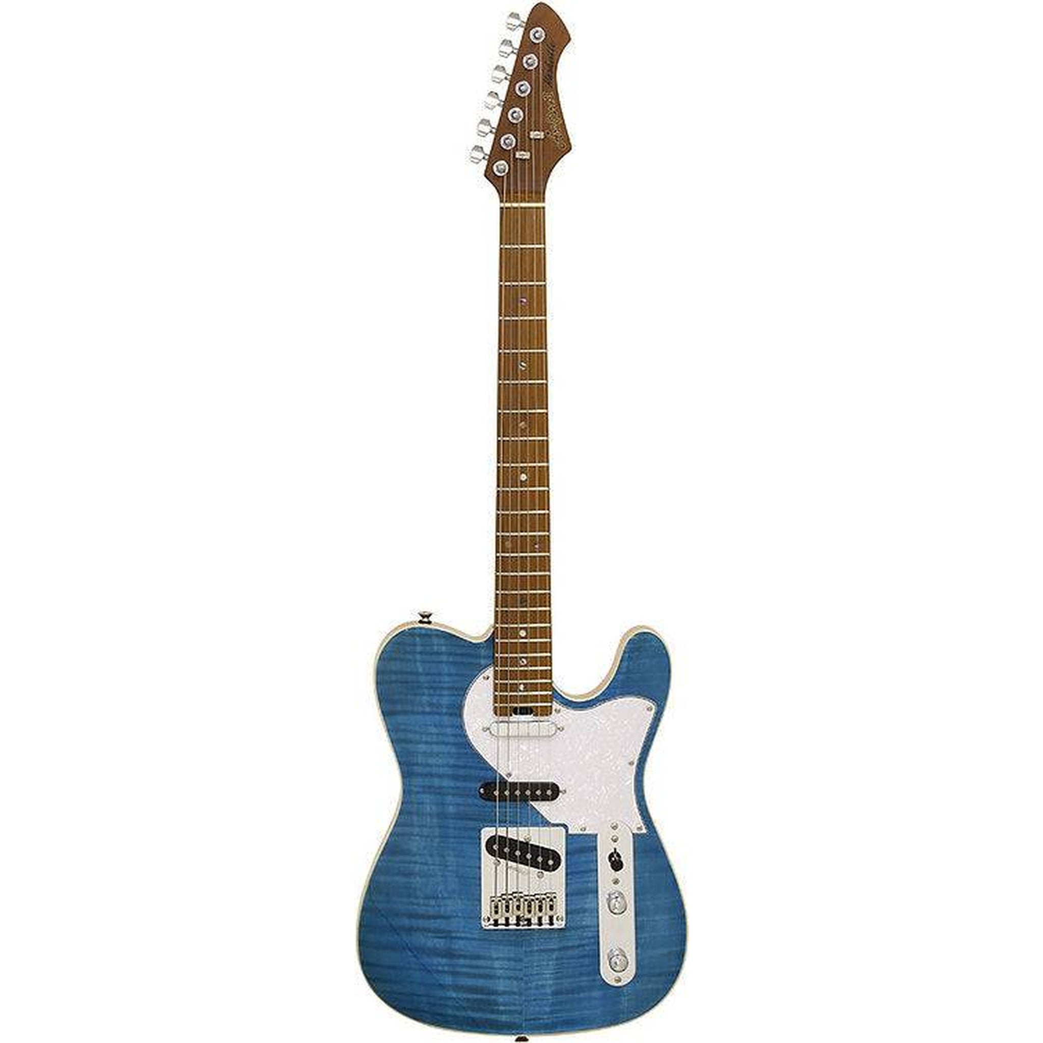 Aria 615 Mk2 Nashville Electric Guitar - Blue Gloss Finish | Professional Electric Guitar for Stage & Studio Performances | Perfect for Rock, Blues & Country Music