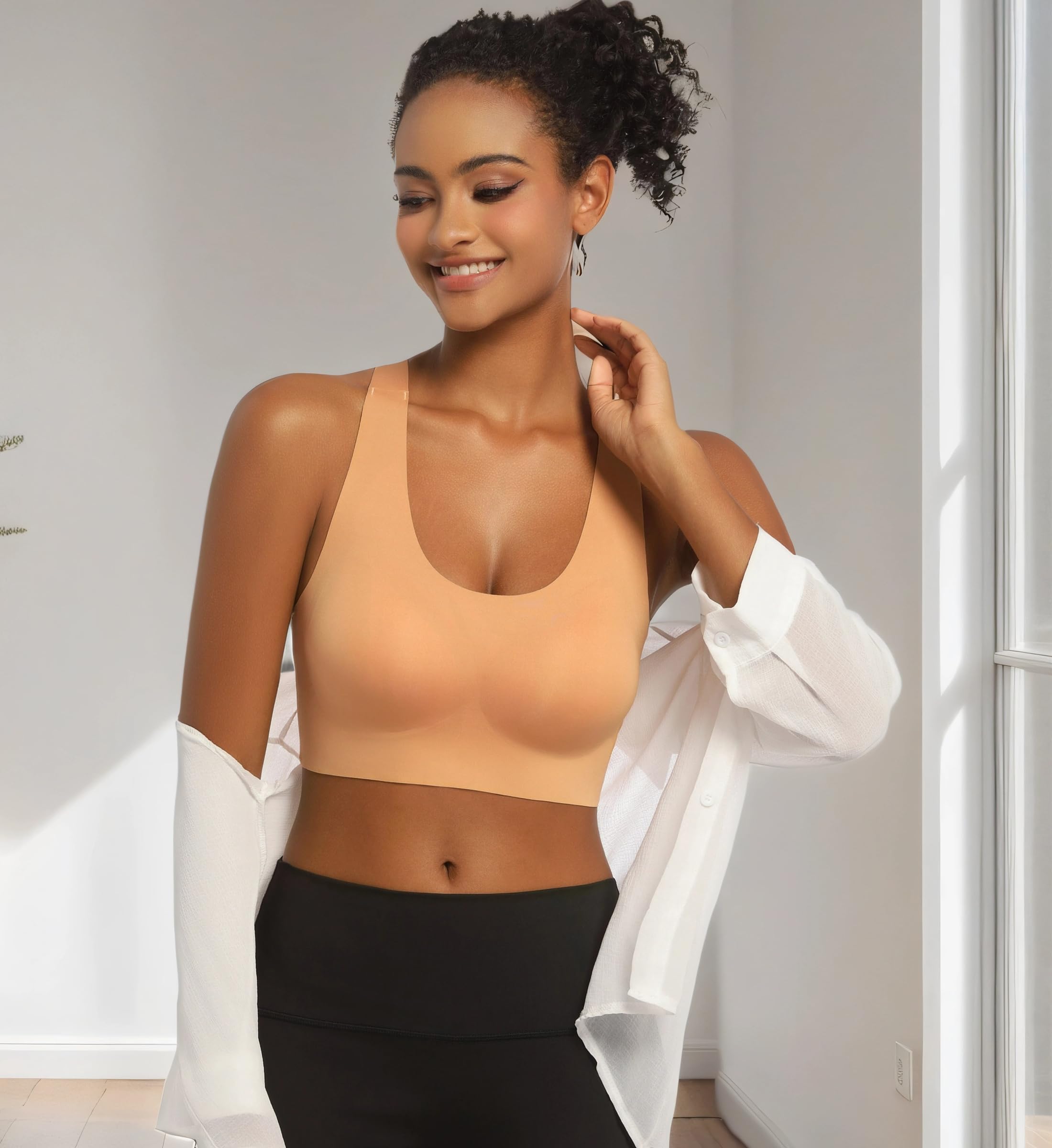 PRETTYWELL Racerback Sports Bras for Women - Non-Removable Padded, Wirefree & Seamless Comfort with Molded Cups | Perfect for Yoga, Running, Gym Workouts & Everyday Wear
