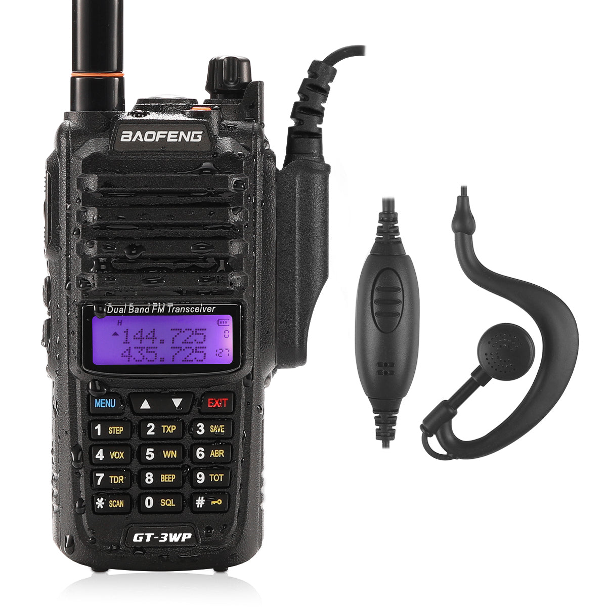 Baofeng GT 3WP Two-Way Radio Walkie Talkie - Long Range Communication, NOAA Weather Alert, Emergency Preparedness - Perfect for Outdoor Adventures, Camping, Hiking, and Job Sites