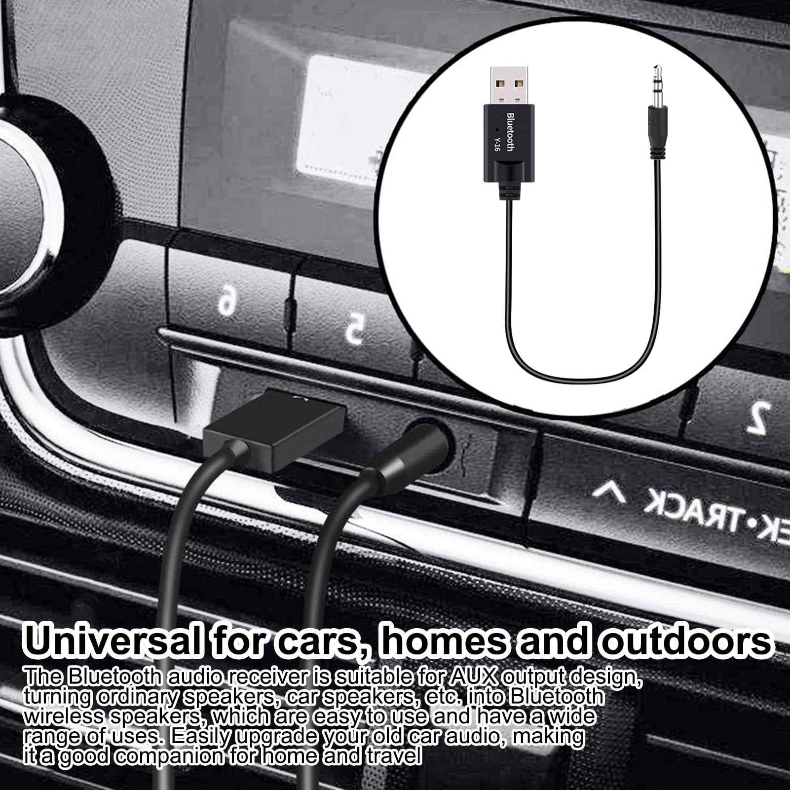 USB C to 3.5mm Audio Adapter with Bluetooth 4.2 Receiver - Hi-Fi Stereo Aux Cable for Car, Music Streaming & Phone Calls | Compatible with iPhone, Android, Laptop, PC & Headphones (Home, Office, Car Use)