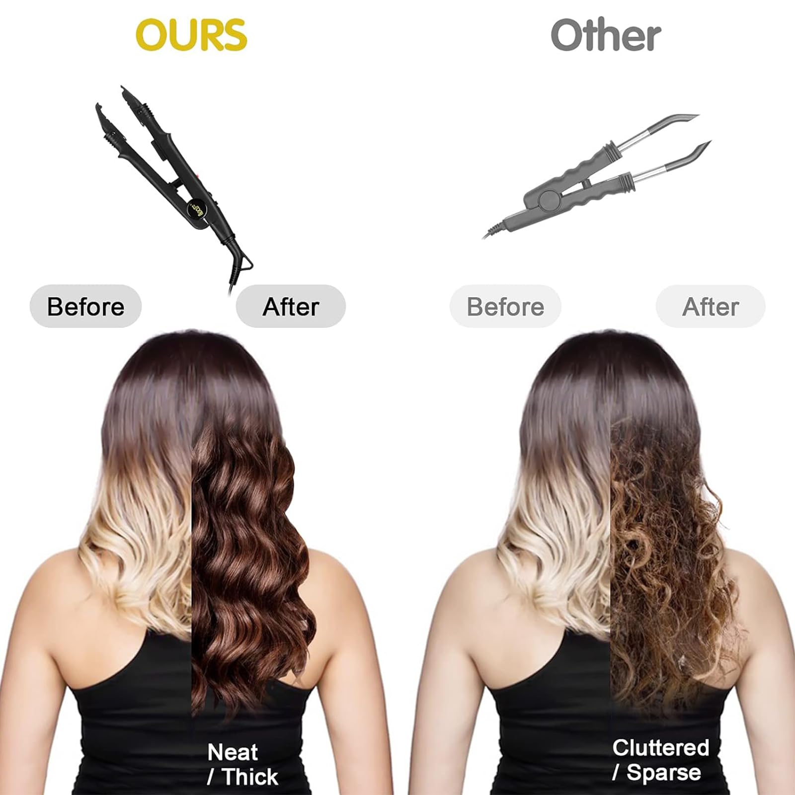 Professional Keratin Tip Hair Extensions Machine - Real Human Hair Fusion Tool with Fast Heat-up Connector Wand for Salon & Home Use | Perfect for Women's Fashion Styling & Hair Bonding