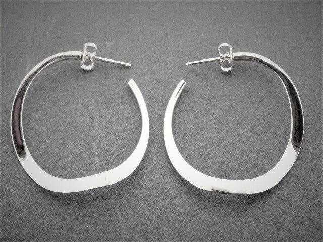 Small Curved Hoop Stud Earrings in Sterling Silver - Perfect for Everyday Wear & Gifts