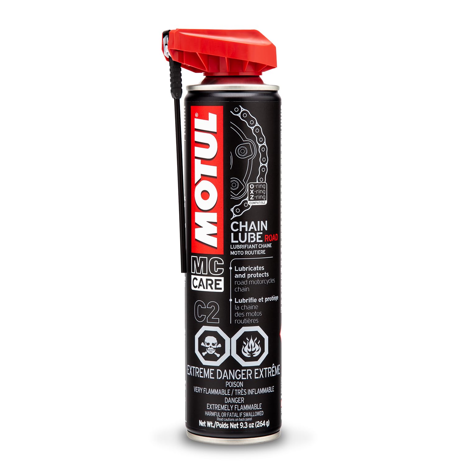 Motul Chain Lube C2 - Premium Motorcycle Chain Lubricant (9.30 oz Aerosol, Pack of 12) - Ideal for Road Bikes, Dirt Bikes & ATVs - Reduces Friction & Extends Chain Life