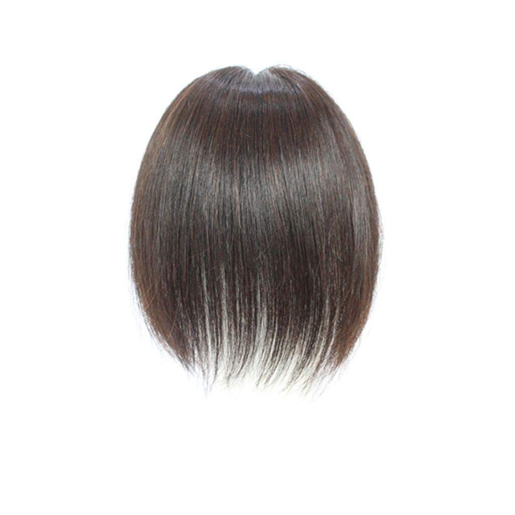 100% Remy Human Hair Silk Base Clip-In Hair Topper for Women - 14