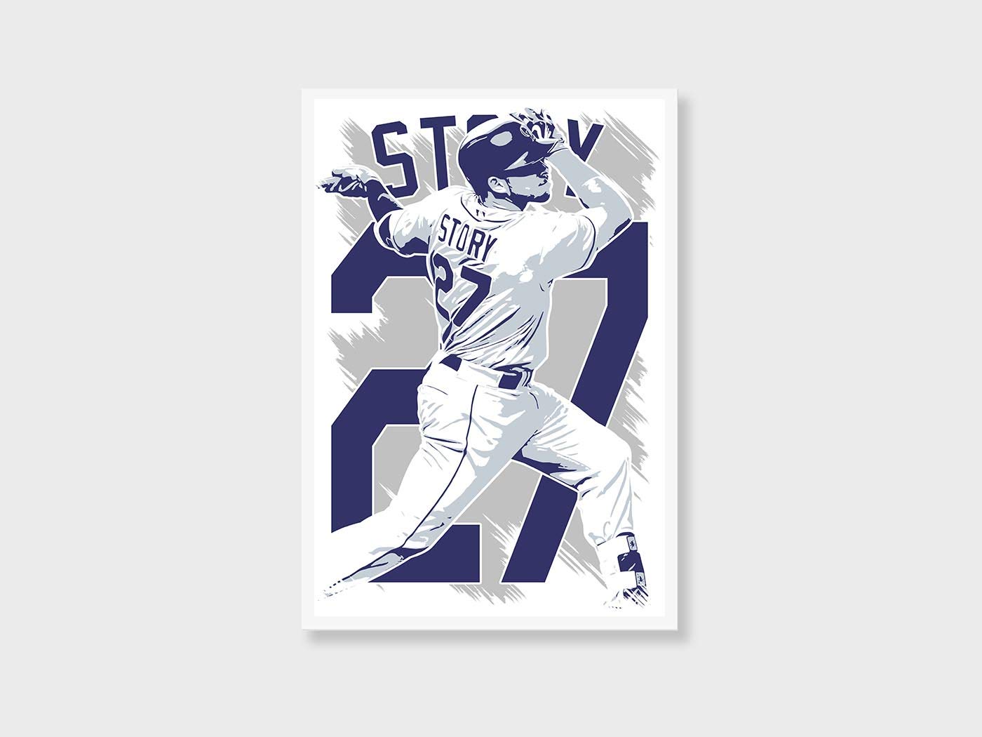 Trevor Story Baseball Poster - High-Quality Art Print for Fans - Perfect for Home, Office & Sports Room Decor