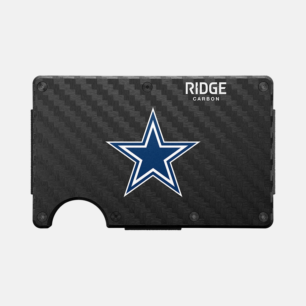 Ridge Wallet for Dallas Cowboys - Slim Carbon Fiber 3K RFID Blocking Minimalist Wallet - Perfect for Everyday Carry, Travel & Gifts