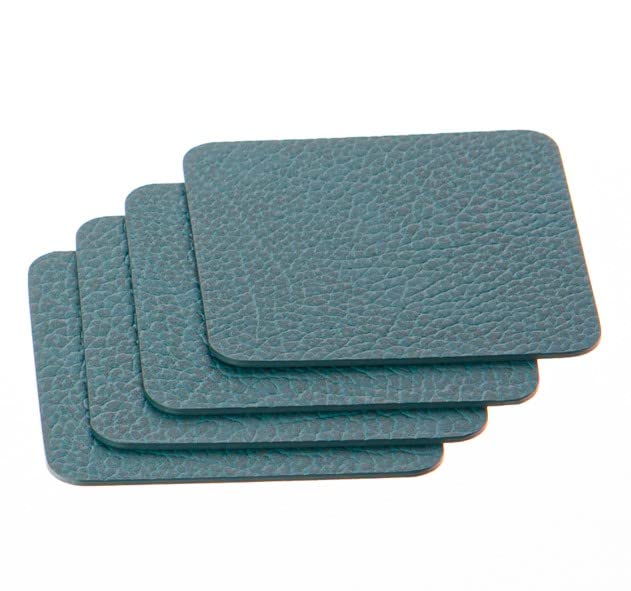 4-Piece Recycled Leather Placemat and Coaster Set - 18