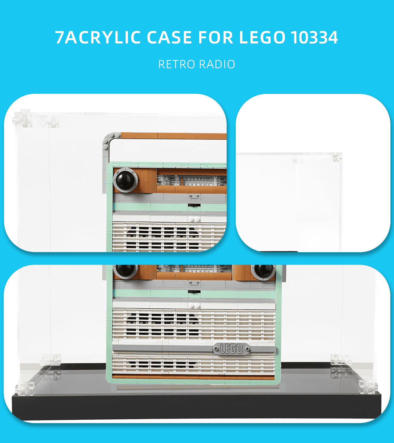 LEGO Creator Retro Radio 10334 Display Case - Clear Acrylic Protection for Collectible LEGO Set | Perfect for Showcase, Home Decor & Gift Giving