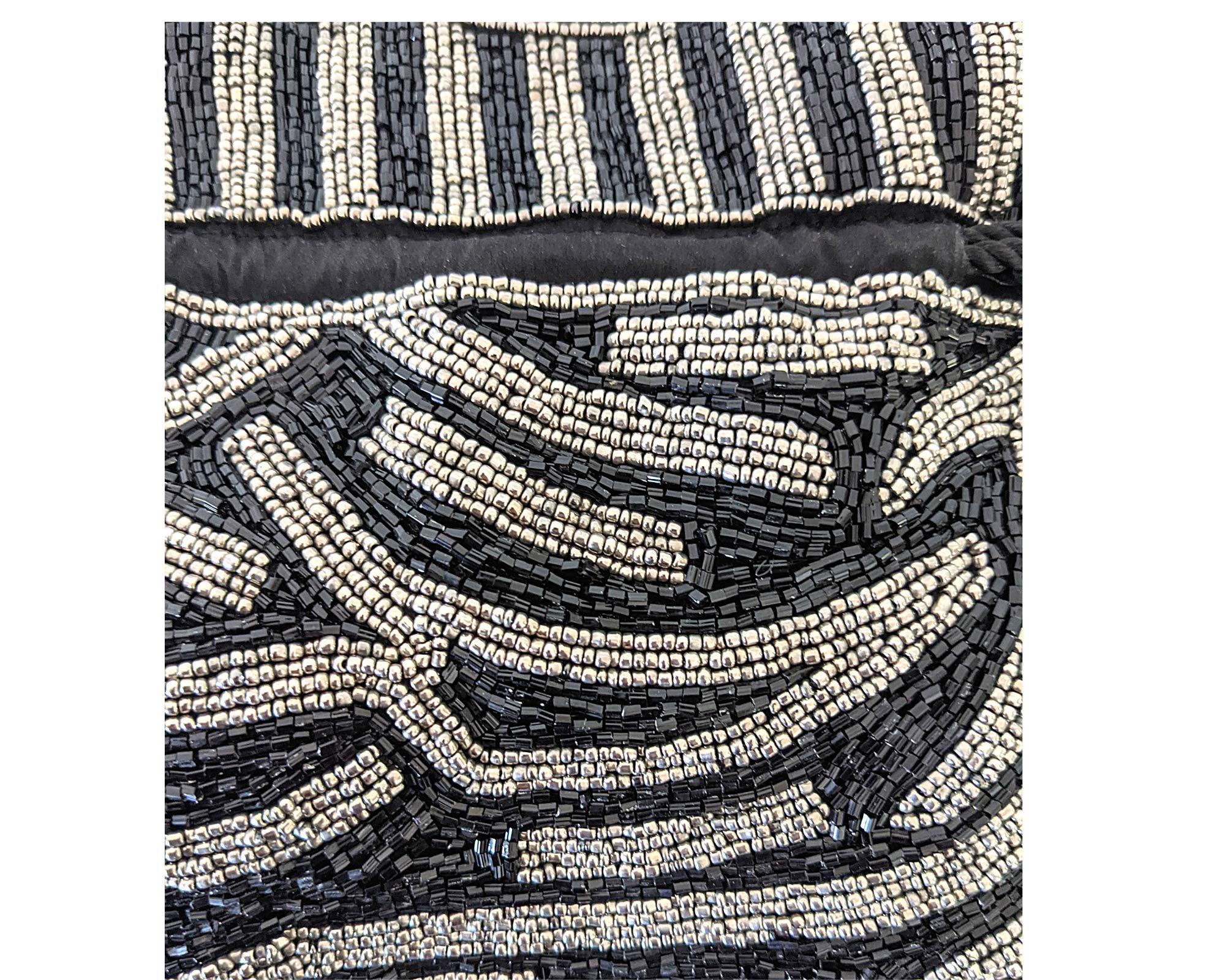 Handmade Indian Potli Bags for Wedding - Zebra Print Beaded Drawstring Purse Wristlet for Women | Boho Clutch for Bridal Shower, Festival & Special Occasions