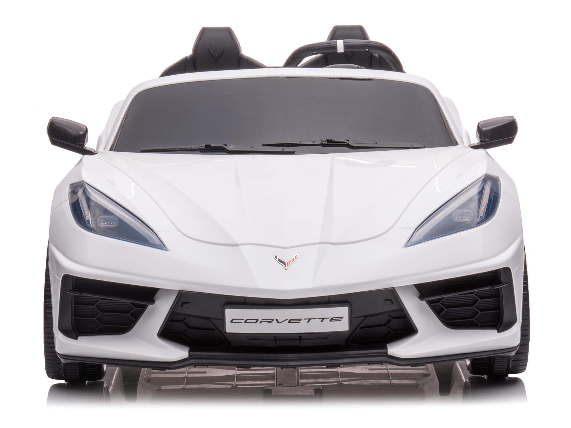 24V Chevrolet Corvette C8 2-Seater Kids Ride-On Car with Parental Remote Control - White Electric Toy Car for Boys & Girls - Perfect for Birthday Gifts, Outdoor Play, and Backyard Fun