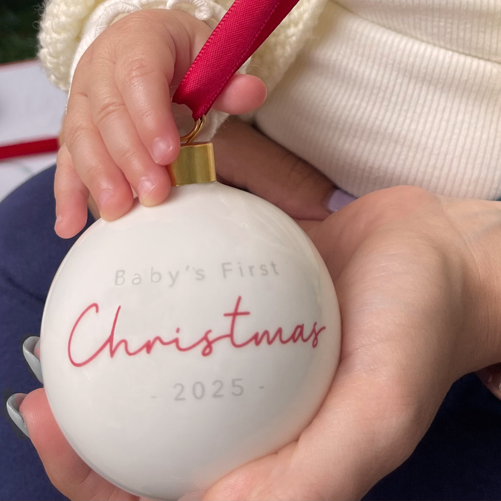 Personalized Baby's First Christmas Ornament - Custom Name & Date Keepsake for Newborns & Toddlers - Perfect for Holiday Decor & Family Memories