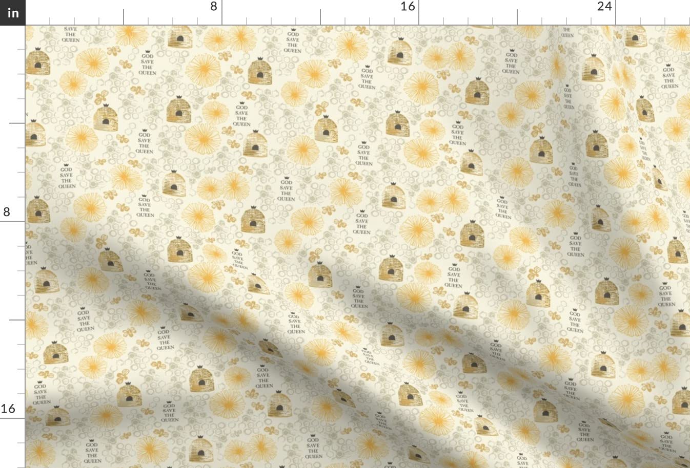 Yellow Gold Bees Honey Awareness Printed Minky Fabric Fat Quarter - Soft Plush Fabric for Sewing Baby Blankets, Quilt Backing & DIY Plush Toys - Perfect for Nursery Decor, Baby Shower Gifts & Craft Projects