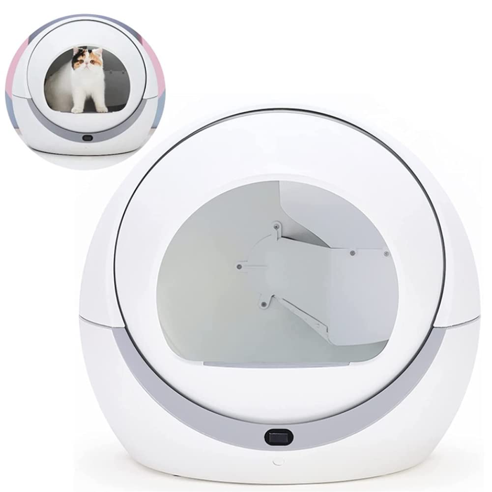 Automatic Self-Cleaning Cat Litter Box with Odor Control - Rotating Design, Removable Washable Door Curtain - Perfect for Multi-Cat Homes & Small Apartments
