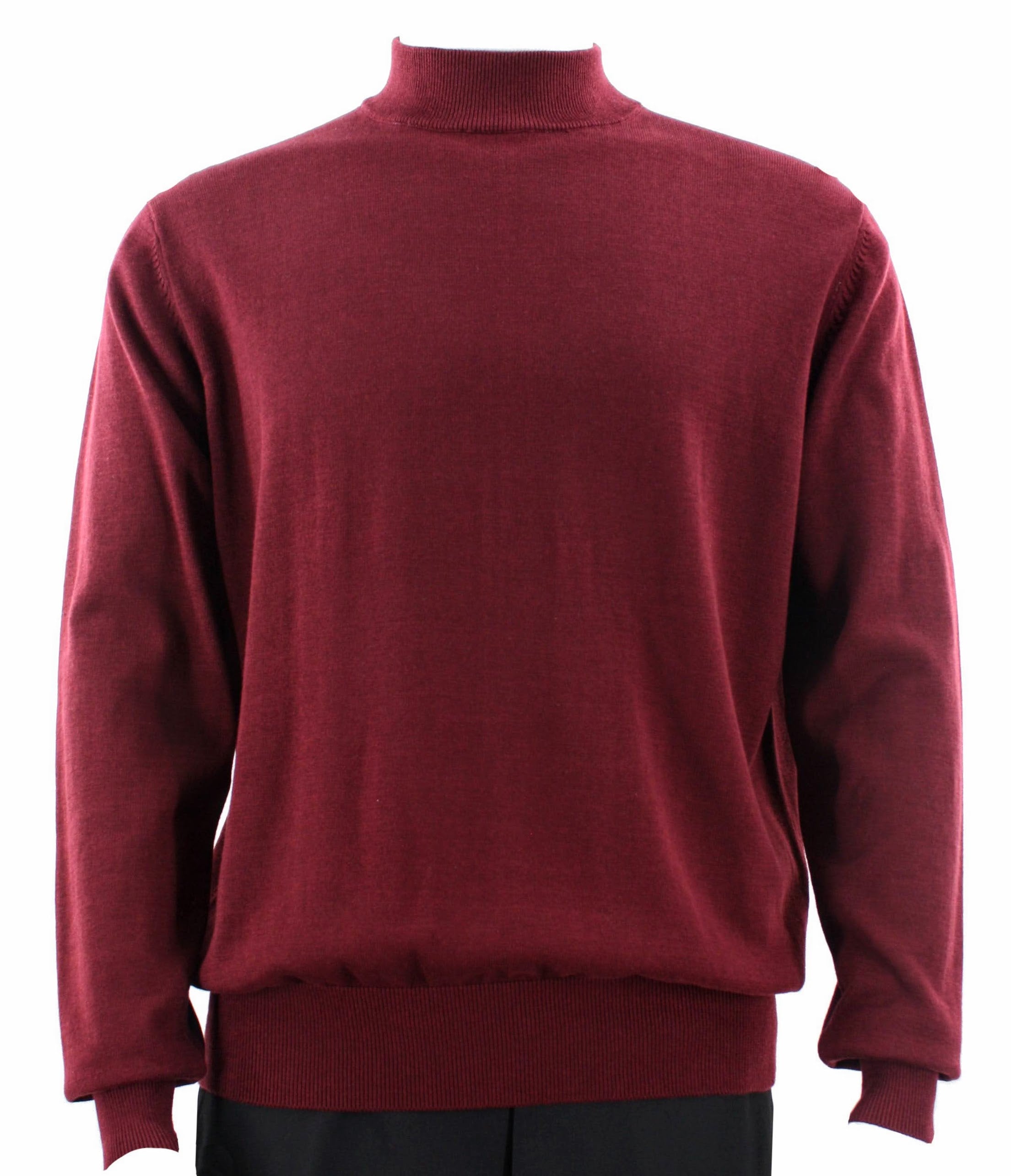 Bassiri Long Sleeve Mock Neck Burgundy Sweater for Women - Soft Winter Knit Pullover for Casual Outfits & Office Wear | 630