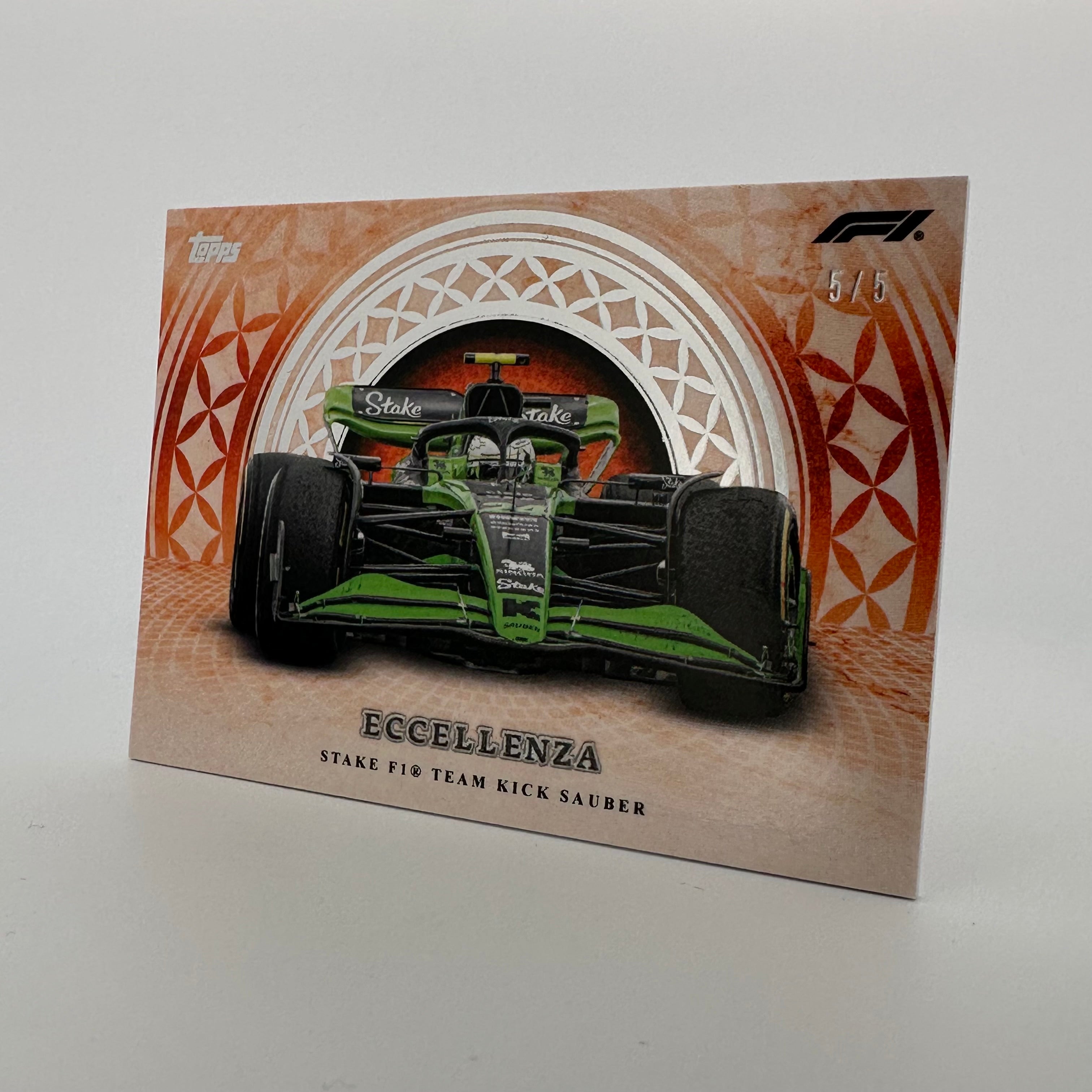 2024 Topps Eccellenza F1 Racing Car Model - 5/5 Stack F1 Team Orange Collectible | Perfect for F1 Fans, Display Shelves & Racing Memorabilia Collections