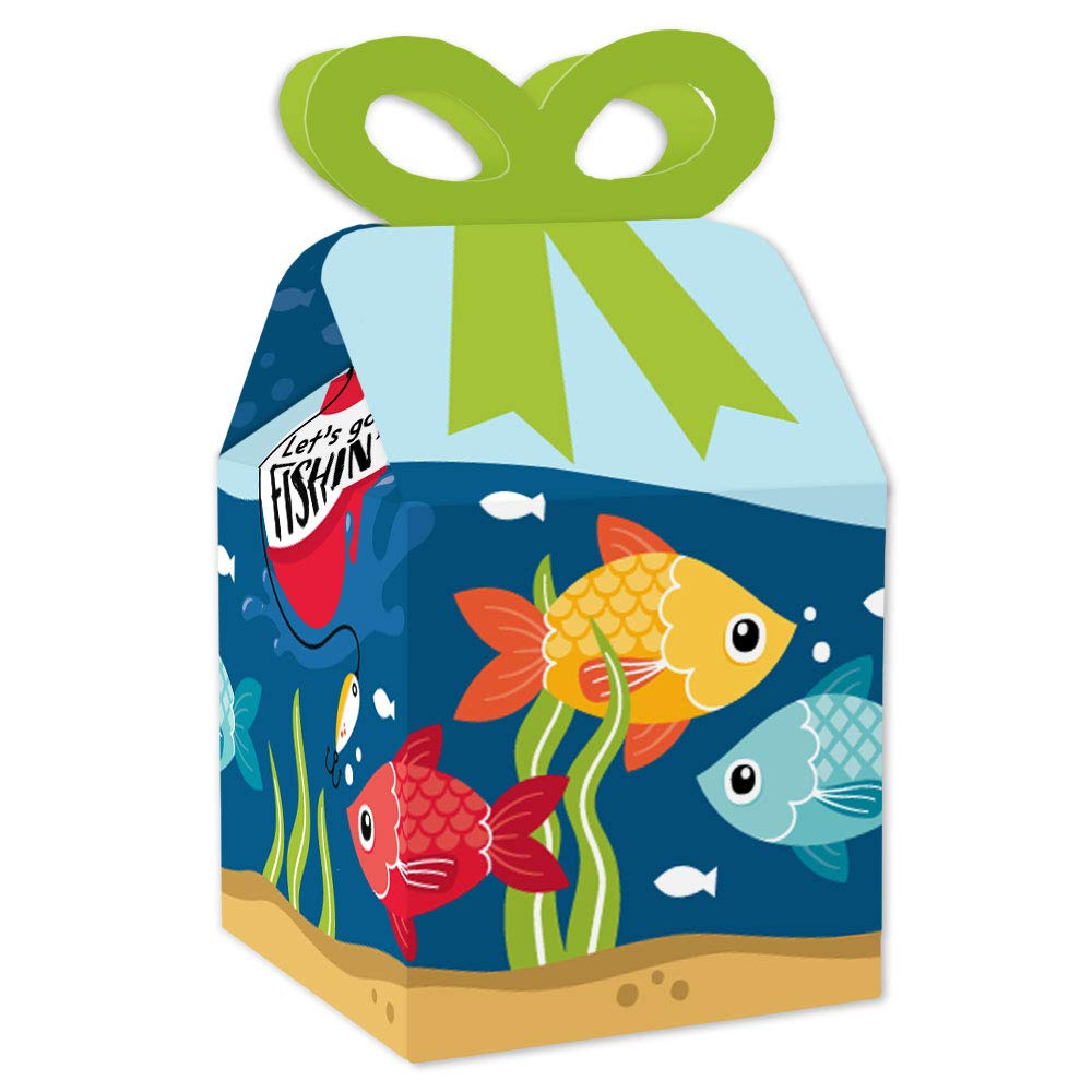 Let’s Go Fishing Gift Boxes - 12pcs Fish Theme Party Favors for Birthdays & Baby Showers
