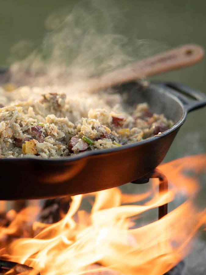 Petromax Cast Iron Fire Skillet with Dual Handles - Perfect for Camping, Outdoor Cooking & Grilling Over Open Flame