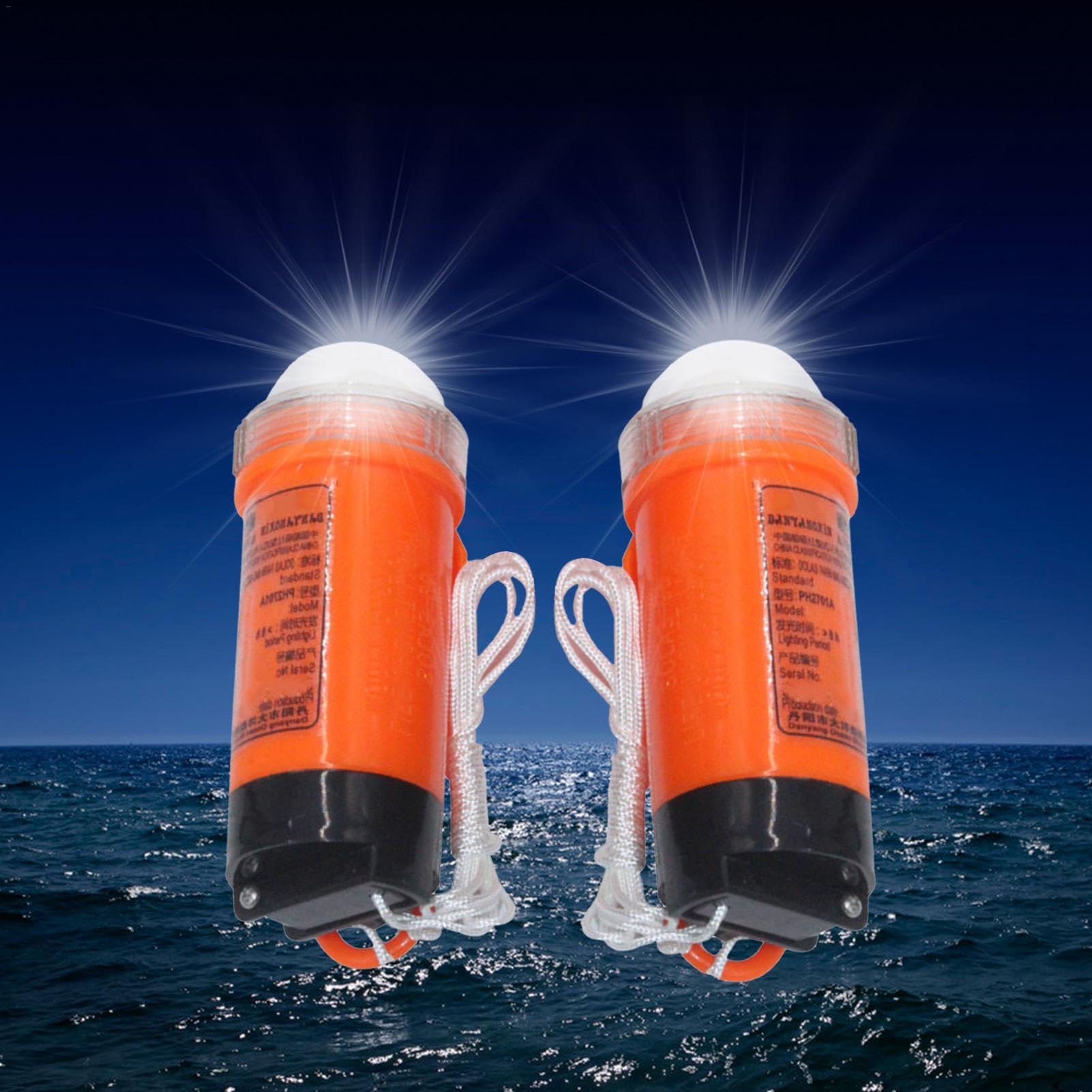 2 Pack LED Strobe Light - Waterproof Automatic Survivor Locator Light for Life Jackets & Marine Safety - Emergency Boat Lights for Nighttime Boating, Kayaking & Water Rescue Operations
