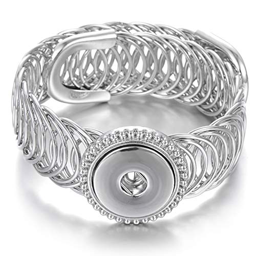 3Pcs Snap Jewelry Bangle - Hollow Fashion Bracelets 18-20mm Adjustable Charms for Women | Perfect for Parties, Weddings & Everyday Wear