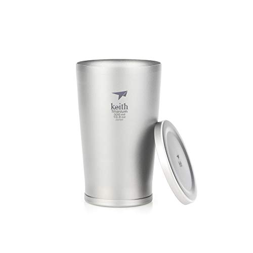 Keith Titanium Ti3150 Vacuum Insulated BPA-Free Beer Tumbler - 11 oz Stainless Steel Travel Mug for Coffee, Tea & Cold Drinks - Perfect for Camping, Office & Outdoor Adventures