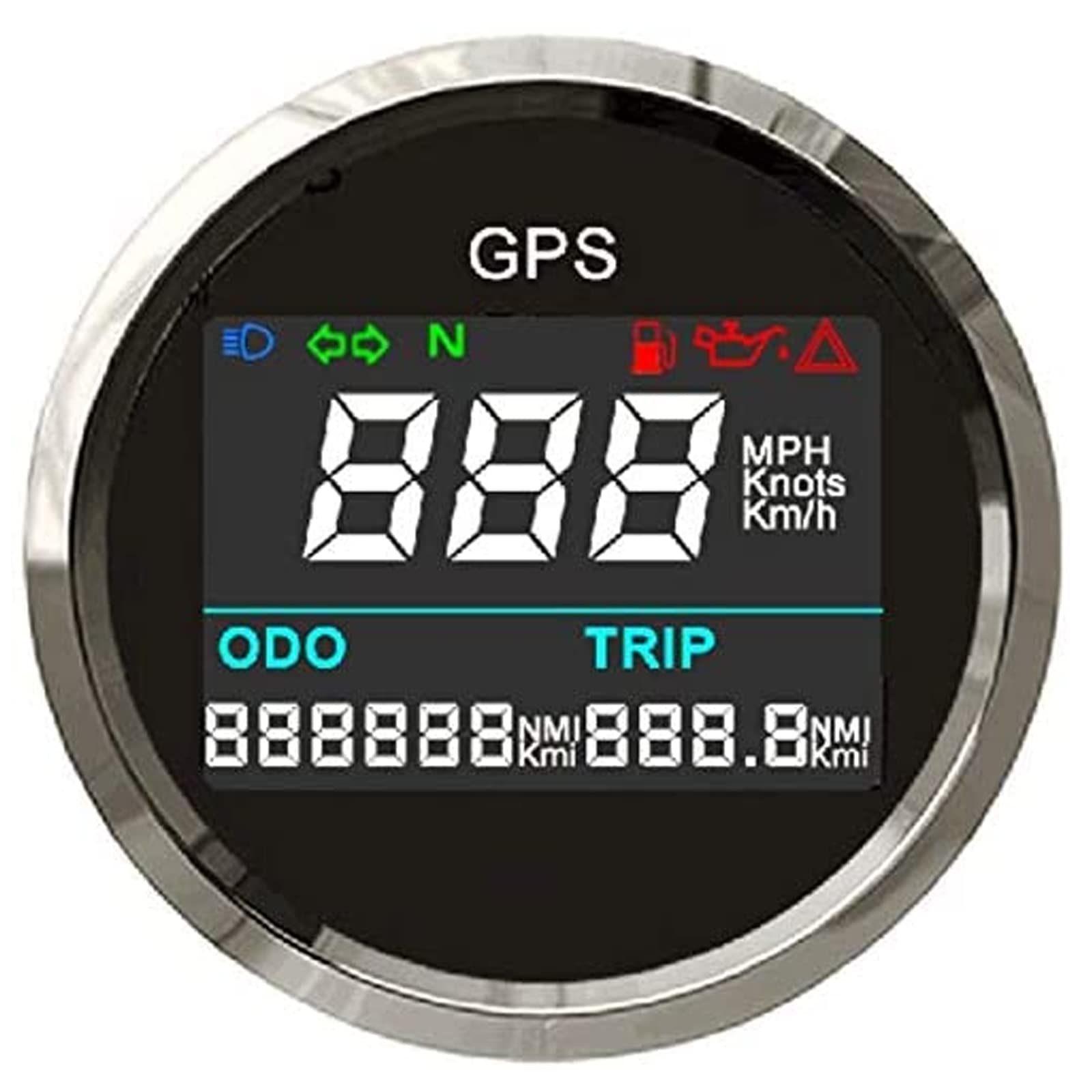 KAOLALI 52mm Digital GPS Speedometer - LCD Speed Gauge & Odometer with Adjustable Mileage, Trip Counter & GPS Antenna (9-32V, Silver) | Universal for Car, Motorcycle, Truck, Boat | Perfect for Racing, Off-Roading & Marine Navigation