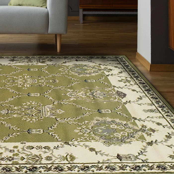 Stratton Victorian Floral Vines Lattice Indoor Area Rug - Soft Non-Slip Living Room Carpet for Bedroom, Nursery, Dorm & Home Decor