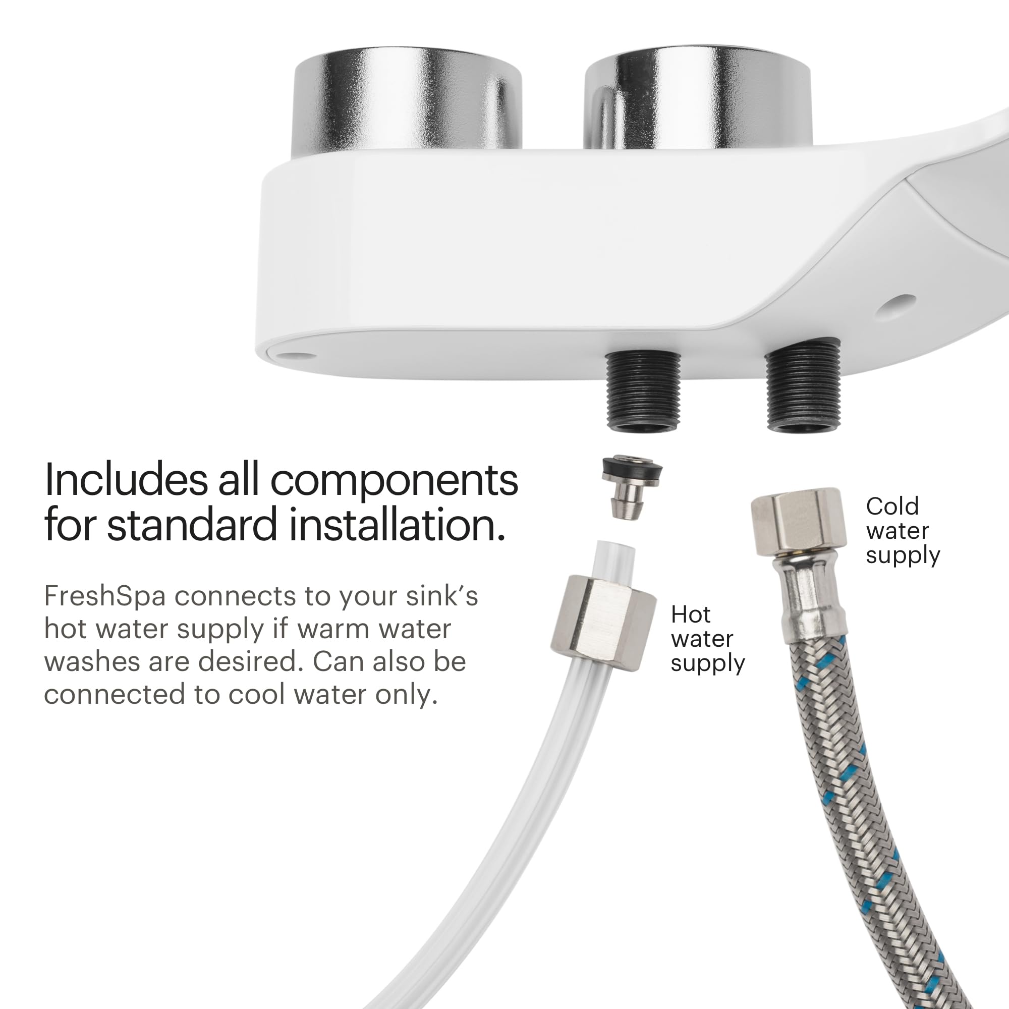 Brondell FreshSpa Comfort Plus Bidet Toilet Seat Attachment - Dual Temperature & Nozzle Control with Retractable Self-Cleaning Nozzles | Perfect for Bathroom Upgrade & Enhanced Personal Hygiene