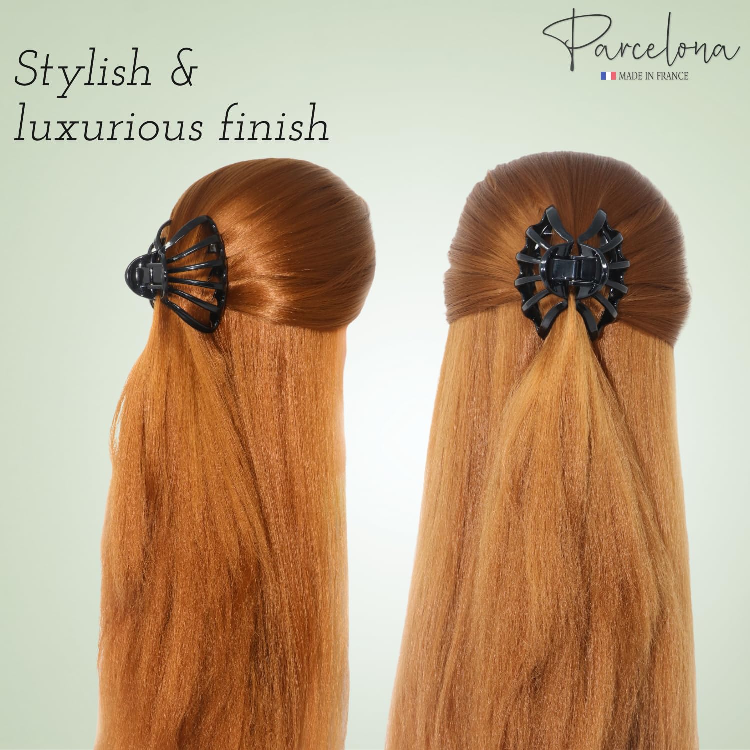 French Octopus Black Wide Flat Teeth Hair Clip - Acetate Jaw Claw Bun Cover for Women | Perfect for Boho Hairstyles, Beach Waves & Updos