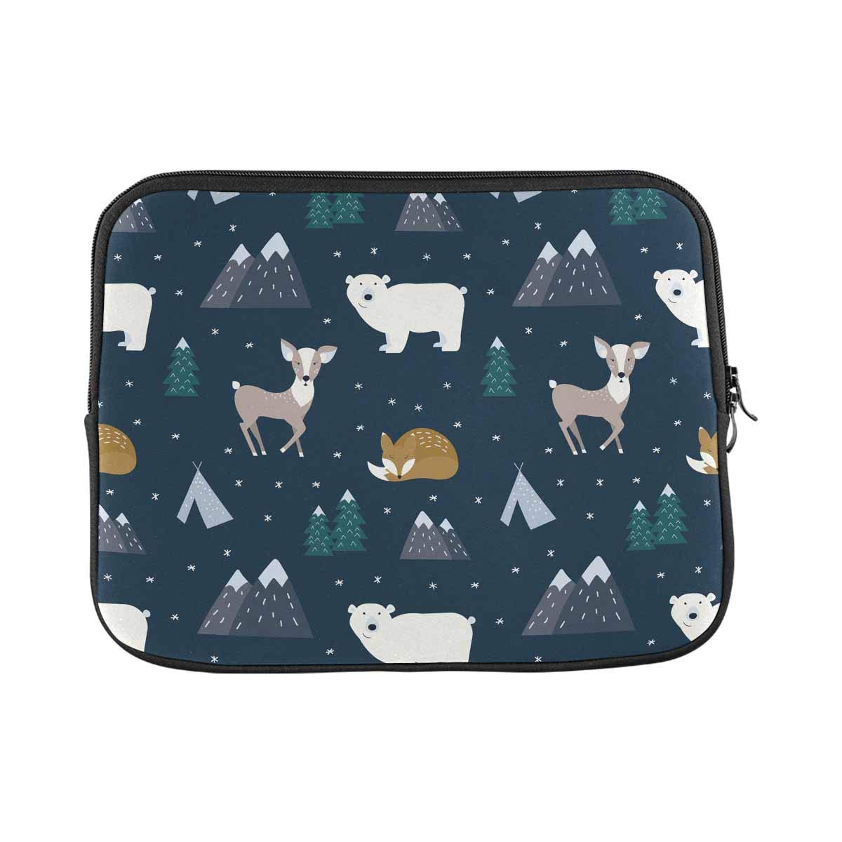 **INTERESTPRINT 14 Inch Laptop Sleeve - Waterproof Neoprene Case for MacBook, Notebook, Ultrabook - Forest Animal Design - Lightweight & Protective Cover for Travel, Office, School**
