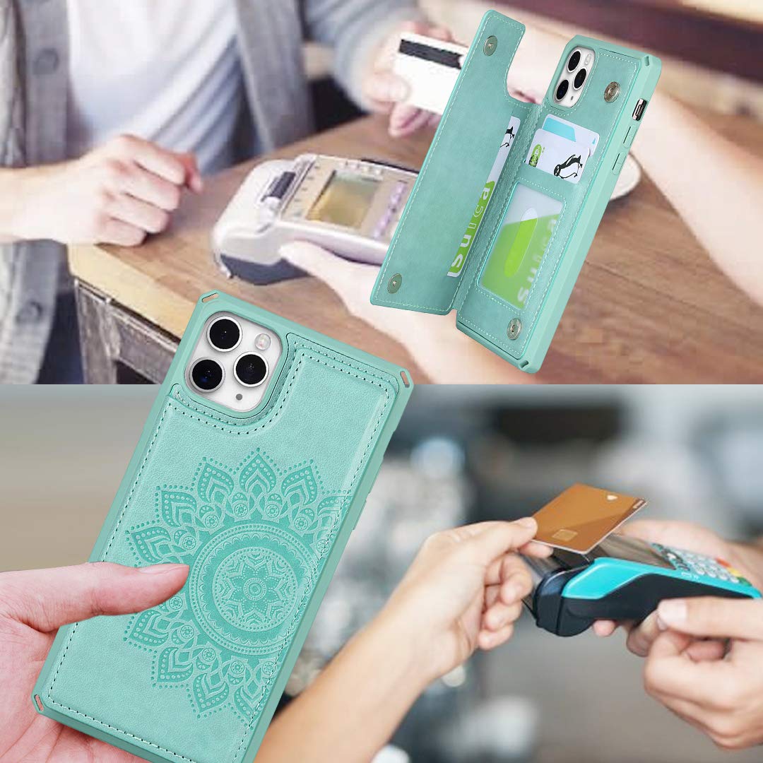 Premium RFID Blocking Leather Wallet Case for iPhone 11 Pro (5.8