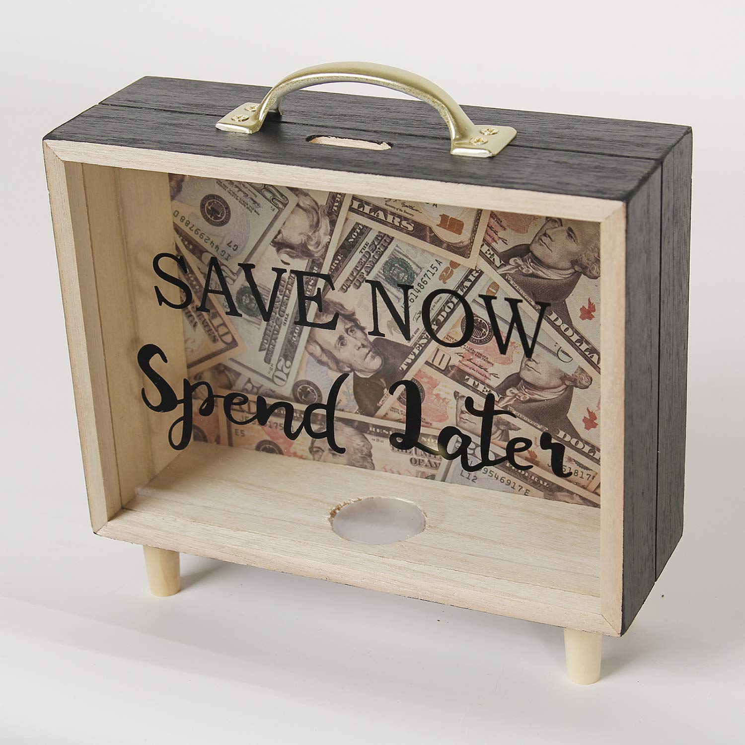 Shadow Box Frame - Wooden Money Box for Wedding & Savings - Save Now Spend Later - Perfect for Wedding Gifts, Anniversary Presents & Home Decor