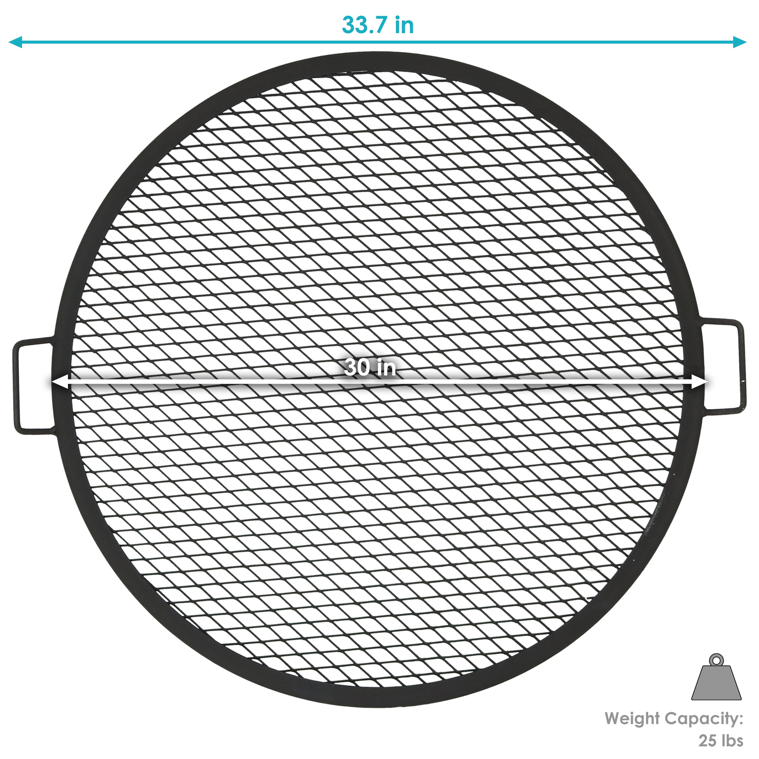 Sunnydaze X Marks Round Cooking Grate - Heavy Duty Campfire Grill for Outdoor BBQ, Picnics & Backyard Grilling - Perfect for Camping, Tailgating & Patio Parties